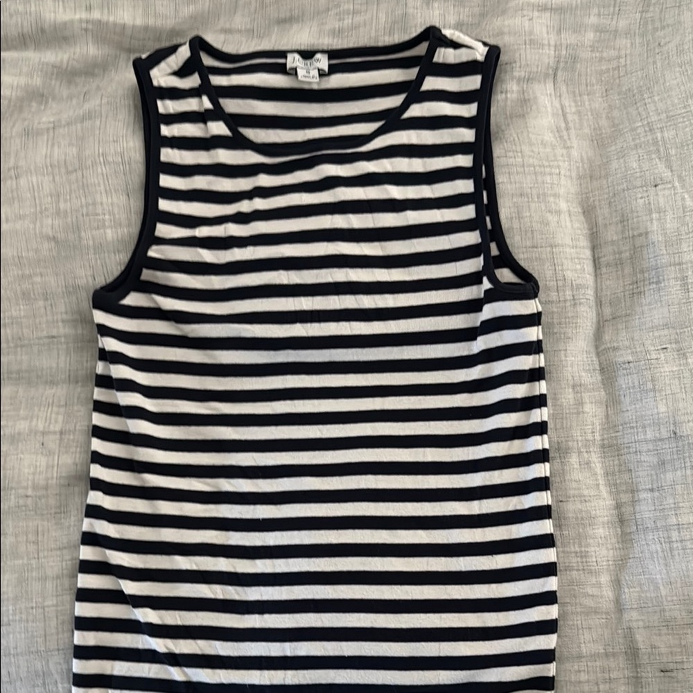 J. Crew Navy and White Striped Tank